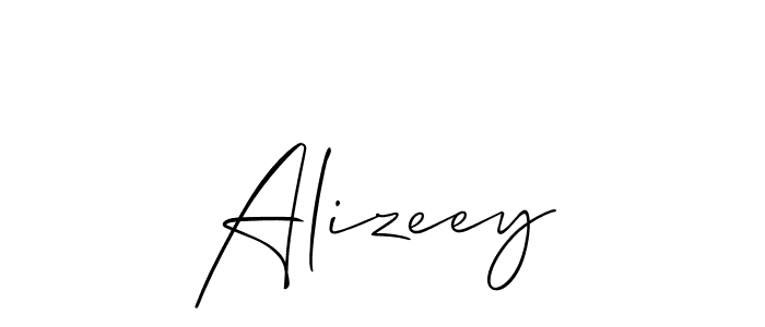 Use a signature maker to create a handwritten signature online. With this signature software, you can design (Allison_Script) your own signature for name Alizeey. Alizeey signature style 2 images and pictures png