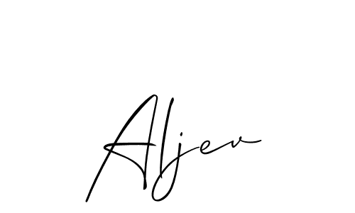 Make a beautiful signature design for name Aljev. With this signature (Allison_Script) style, you can create a handwritten signature for free. Aljev signature style 2 images and pictures png