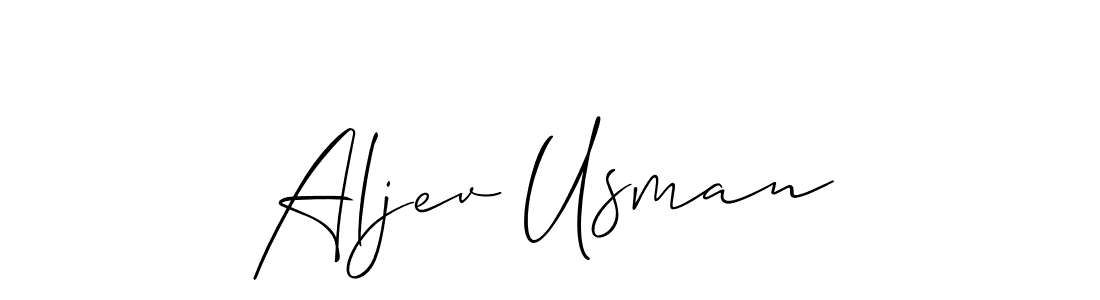 How to make Aljev Usman signature? Allison_Script is a professional autograph style. Create handwritten signature for Aljev Usman name. Aljev Usman signature style 2 images and pictures png