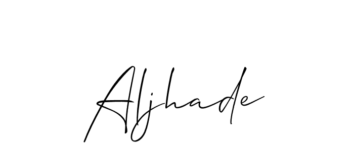 How to make Aljhade signature? Allison_Script is a professional autograph style. Create handwritten signature for Aljhade name. Aljhade signature style 2 images and pictures png