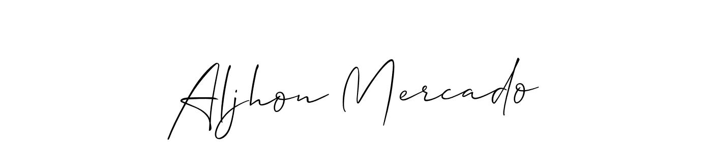 You should practise on your own different ways (Allison_Script) to write your name (Aljhon Mercado) in signature. don't let someone else do it for you. Aljhon Mercado signature style 2 images and pictures png