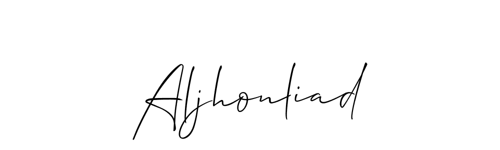 Make a beautiful signature design for name Aljhonliad. With this signature (Allison_Script) style, you can create a handwritten signature for free. Aljhonliad signature style 2 images and pictures png