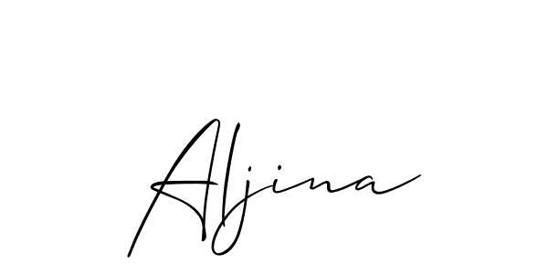 How to make Aljina name signature. Use Allison_Script style for creating short signs online. This is the latest handwritten sign. Aljina signature style 2 images and pictures png