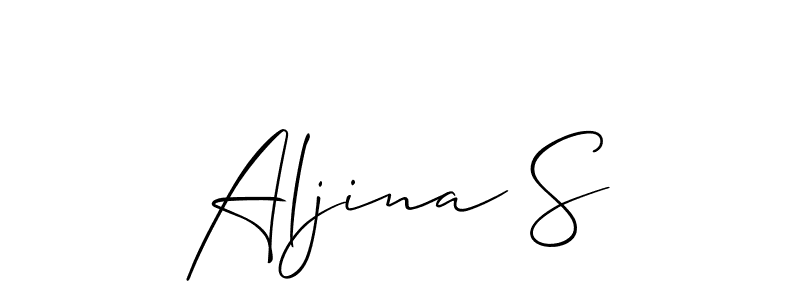 Similarly Allison_Script is the best handwritten signature design. Signature creator online .You can use it as an online autograph creator for name Aljina S. Aljina S signature style 2 images and pictures png