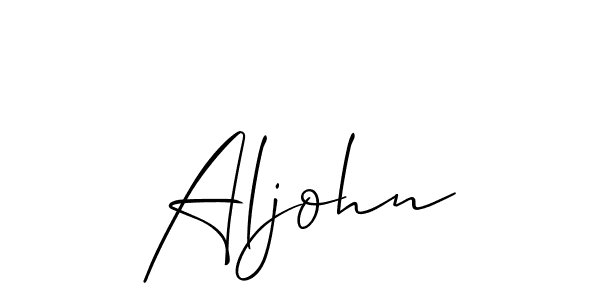 How to make Aljohn name signature. Use Allison_Script style for creating short signs online. This is the latest handwritten sign. Aljohn signature style 2 images and pictures png