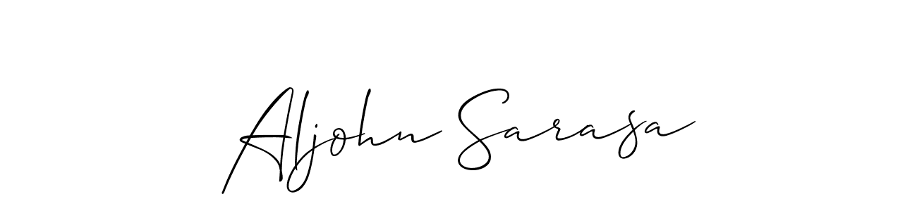 It looks lik you need a new signature style for name Aljohn Sarasa. Design unique handwritten (Allison_Script) signature with our free signature maker in just a few clicks. Aljohn Sarasa signature style 2 images and pictures png