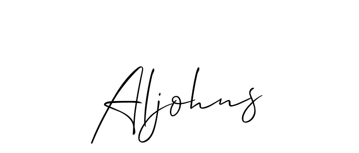 if you are searching for the best signature style for your name Aljohns. so please give up your signature search. here we have designed multiple signature styles  using Allison_Script. Aljohns signature style 2 images and pictures png