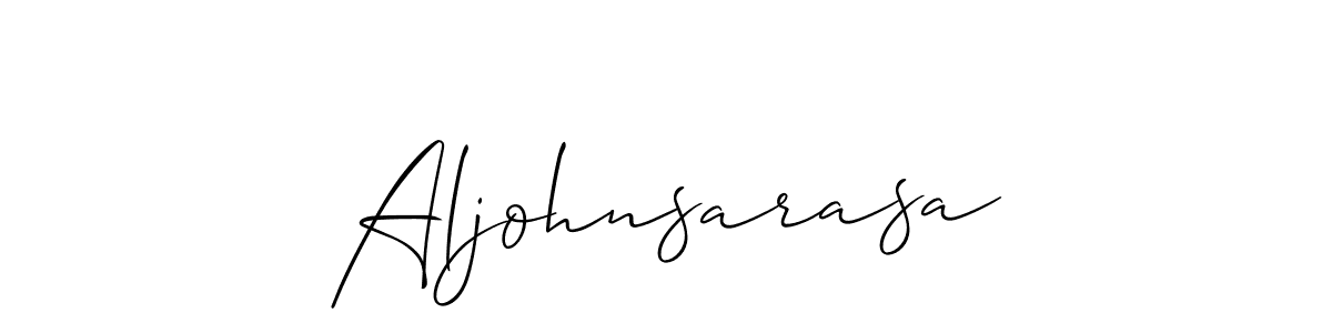 Create a beautiful signature design for name Aljohnsarasa. With this signature (Allison_Script) fonts, you can make a handwritten signature for free. Aljohnsarasa signature style 2 images and pictures png
