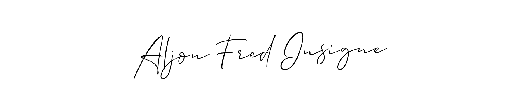 Design your own signature with our free online signature maker. With this signature software, you can create a handwritten (Allison_Script) signature for name Aljon Fred Insigne. Aljon Fred Insigne signature style 2 images and pictures png