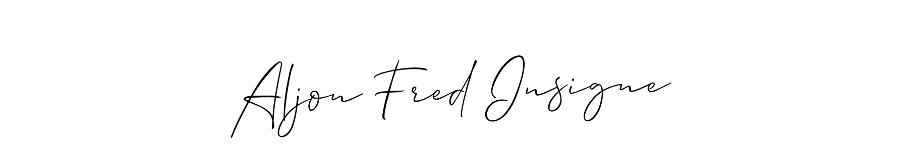 It looks lik you need a new signature style for name Aljon Fred Insigne. Design unique handwritten (Allison_Script) signature with our free signature maker in just a few clicks. Aljon Fred Insigne signature style 2 images and pictures png