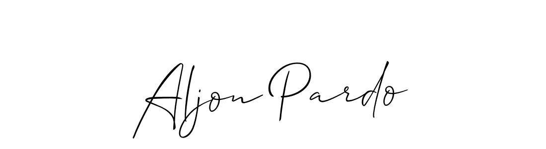 It looks lik you need a new signature style for name Aljon Pardo. Design unique handwritten (Allison_Script) signature with our free signature maker in just a few clicks. Aljon Pardo signature style 2 images and pictures png