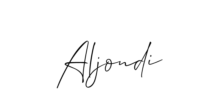 The best way (Allison_Script) to make a short signature is to pick only two or three words in your name. The name Aljondi include a total of six letters. For converting this name. Aljondi signature style 2 images and pictures png