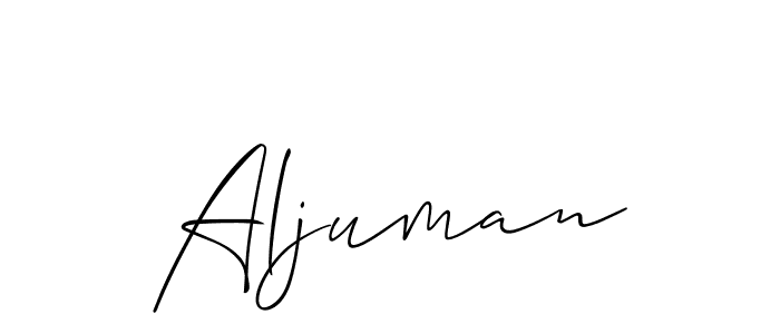 How to make Aljuman name signature. Use Allison_Script style for creating short signs online. This is the latest handwritten sign. Aljuman signature style 2 images and pictures png