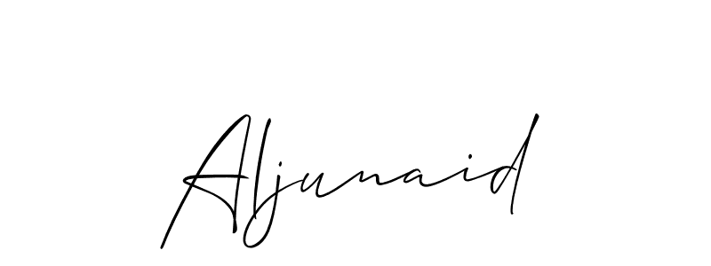 Create a beautiful signature design for name Aljunaid. With this signature (Allison_Script) fonts, you can make a handwritten signature for free. Aljunaid signature style 2 images and pictures png