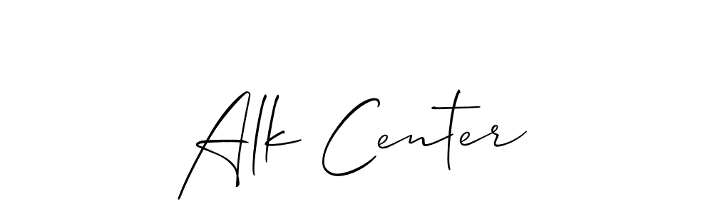 You should practise on your own different ways (Allison_Script) to write your name (Alk Center) in signature. don't let someone else do it for you. Alk Center signature style 2 images and pictures png
