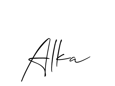 You should practise on your own different ways (Allison_Script) to write your name (Alka) in signature. don't let someone else do it for you. Alka signature style 2 images and pictures png