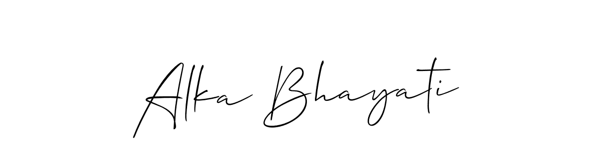 You can use this online signature creator to create a handwritten signature for the name Alka Bhayati. This is the best online autograph maker. Alka Bhayati signature style 2 images and pictures png