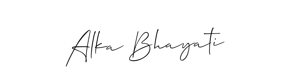 How to make Alka Bhayati signature? Allison_Script is a professional autograph style. Create handwritten signature for Alka Bhayati name. Alka Bhayati signature style 2 images and pictures png
