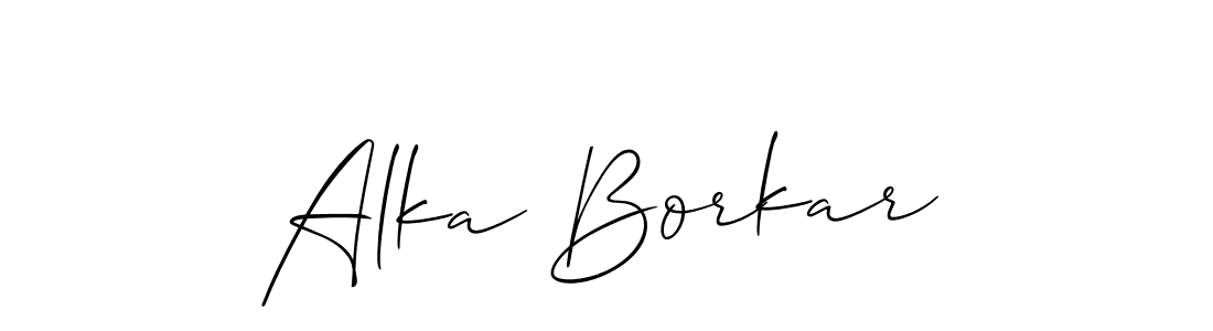 It looks lik you need a new signature style for name Alka Borkar. Design unique handwritten (Allison_Script) signature with our free signature maker in just a few clicks. Alka Borkar signature style 2 images and pictures png