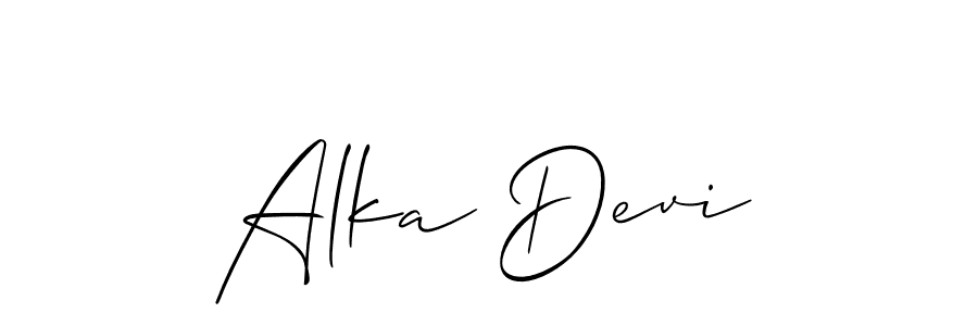 Alka Devi stylish signature style. Best Handwritten Sign (Allison_Script) for my name. Handwritten Signature Collection Ideas for my name Alka Devi. Alka Devi signature style 2 images and pictures png