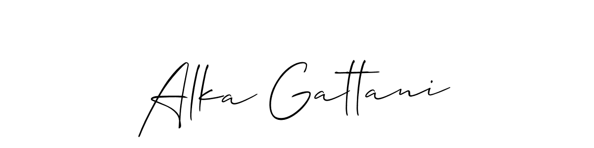 Make a beautiful signature design for name Alka Gattani. With this signature (Allison_Script) style, you can create a handwritten signature for free. Alka Gattani signature style 2 images and pictures png