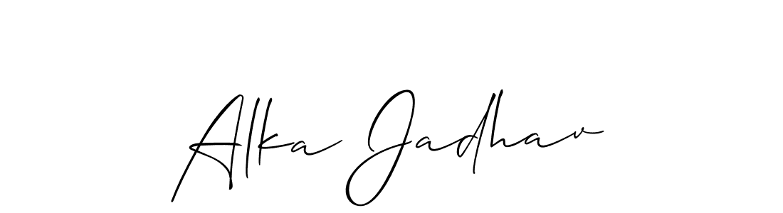 You can use this online signature creator to create a handwritten signature for the name Alka Jadhav. This is the best online autograph maker. Alka Jadhav signature style 2 images and pictures png