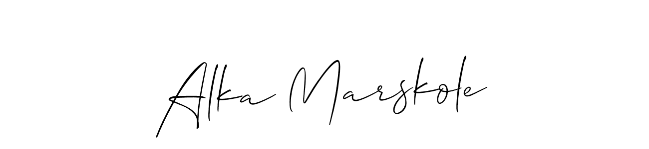 This is the best signature style for the Alka Marskole name. Also you like these signature font (Allison_Script). Mix name signature. Alka Marskole signature style 2 images and pictures png