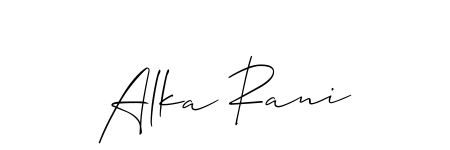 if you are searching for the best signature style for your name Alka Rani. so please give up your signature search. here we have designed multiple signature styles  using Allison_Script. Alka Rani signature style 2 images and pictures png