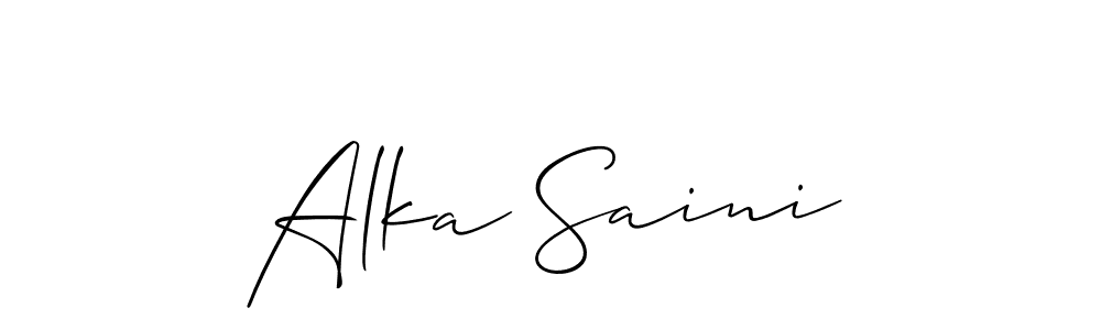 if you are searching for the best signature style for your name Alka Saini. so please give up your signature search. here we have designed multiple signature styles  using Allison_Script. Alka Saini signature style 2 images and pictures png