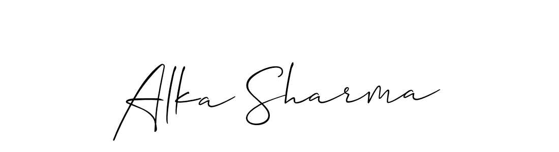 Alka Sharma stylish signature style. Best Handwritten Sign (Allison_Script) for my name. Handwritten Signature Collection Ideas for my name Alka Sharma. Alka Sharma signature style 2 images and pictures png