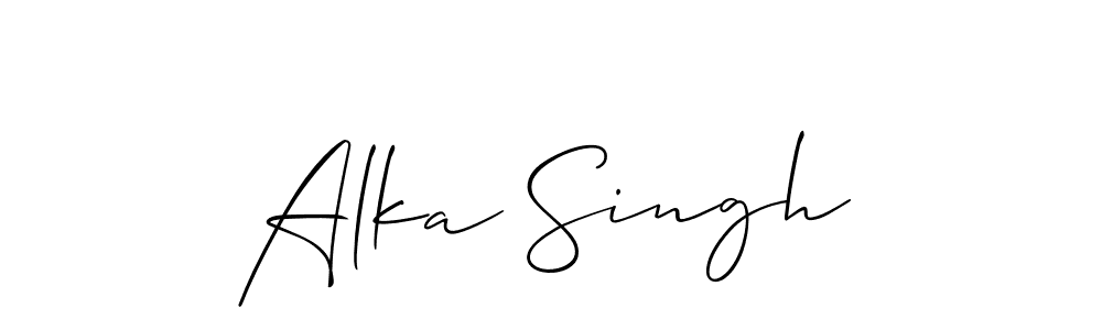 You should practise on your own different ways (Allison_Script) to write your name (Alka Singh) in signature. don't let someone else do it for you. Alka Singh signature style 2 images and pictures png