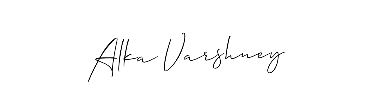 Alka Varshney stylish signature style. Best Handwritten Sign (Allison_Script) for my name. Handwritten Signature Collection Ideas for my name Alka Varshney. Alka Varshney signature style 2 images and pictures png