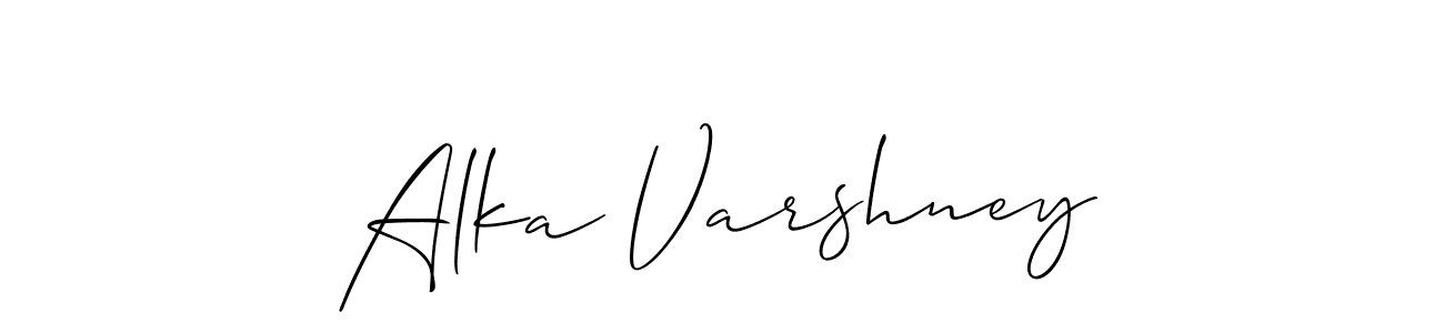 Alka Varshney stylish signature style. Best Handwritten Sign (Allison_Script) for my name. Handwritten Signature Collection Ideas for my name Alka Varshney. Alka Varshney signature style 2 images and pictures png