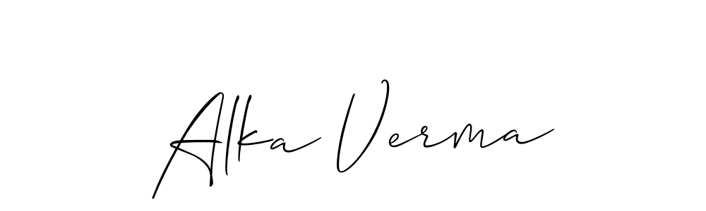 How to make Alka Verma name signature. Use Allison_Script style for creating short signs online. This is the latest handwritten sign. Alka Verma signature style 2 images and pictures png