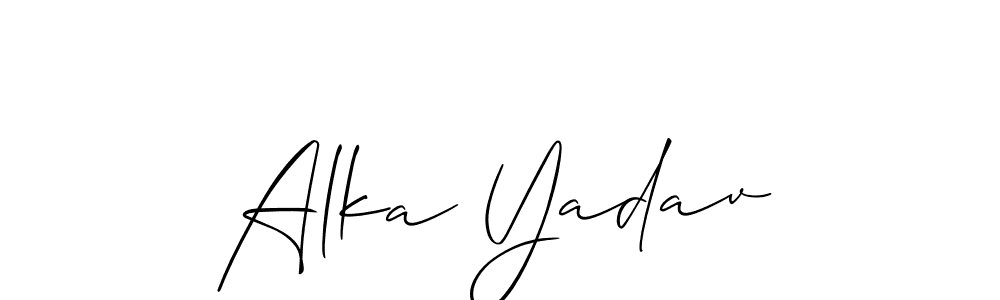 How to make Alka Yadav signature? Allison_Script is a professional autograph style. Create handwritten signature for Alka Yadav name. Alka Yadav signature style 2 images and pictures png