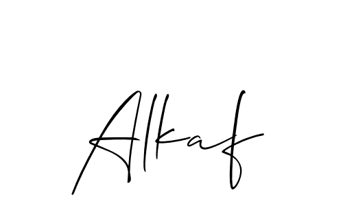 Allison_Script is a professional signature style that is perfect for those who want to add a touch of class to their signature. It is also a great choice for those who want to make their signature more unique. Get Alkaf name to fancy signature for free. Alkaf signature style 2 images and pictures png