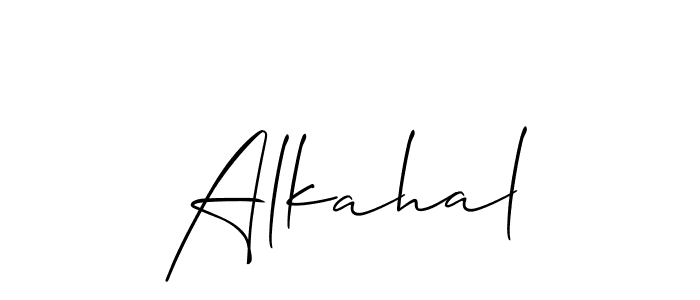 How to make Alkahal signature? Allison_Script is a professional autograph style. Create handwritten signature for Alkahal name. Alkahal signature style 2 images and pictures png