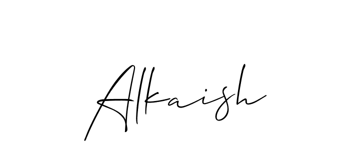How to make Alkaish name signature. Use Allison_Script style for creating short signs online. This is the latest handwritten sign. Alkaish signature style 2 images and pictures png