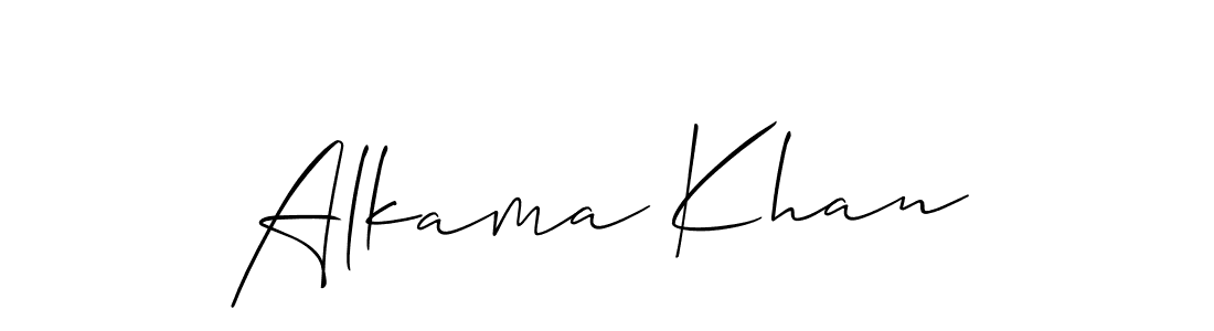 How to make Alkama Khan signature? Allison_Script is a professional autograph style. Create handwritten signature for Alkama Khan name. Alkama Khan signature style 2 images and pictures png