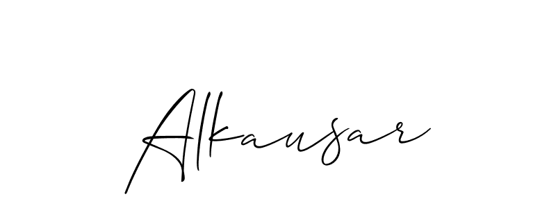 Make a beautiful signature design for name Alkausar. With this signature (Allison_Script) style, you can create a handwritten signature for free. Alkausar signature style 2 images and pictures png