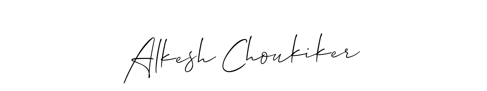 Create a beautiful signature design for name Alkesh Choukiker. With this signature (Allison_Script) fonts, you can make a handwritten signature for free. Alkesh Choukiker signature style 2 images and pictures png