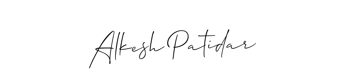 You should practise on your own different ways (Allison_Script) to write your name (Alkesh Patidar) in signature. don't let someone else do it for you. Alkesh Patidar signature style 2 images and pictures png