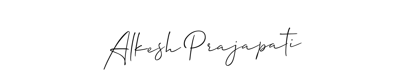 Use a signature maker to create a handwritten signature online. With this signature software, you can design (Allison_Script) your own signature for name Alkesh Prajapati. Alkesh Prajapati signature style 2 images and pictures png