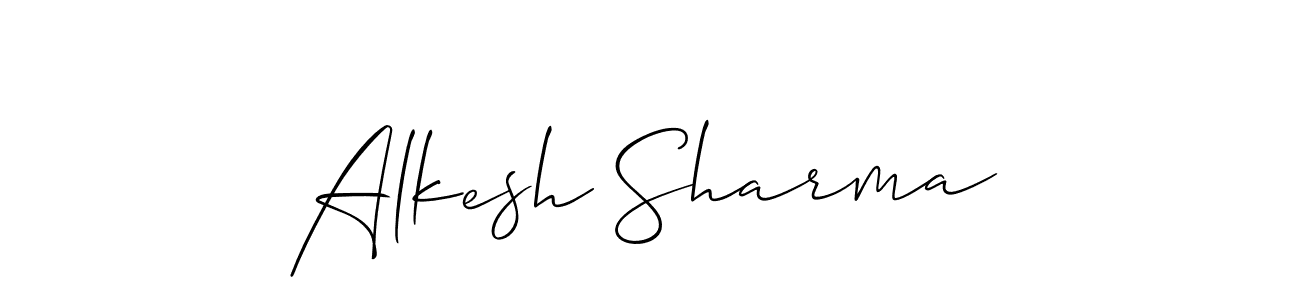 Design your own signature with our free online signature maker. With this signature software, you can create a handwritten (Allison_Script) signature for name Alkesh Sharma. Alkesh Sharma signature style 2 images and pictures png