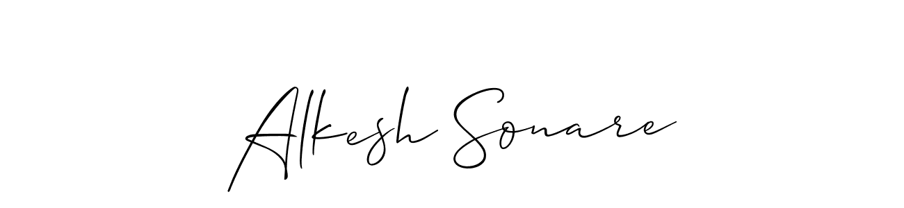 if you are searching for the best signature style for your name Alkesh Sonare. so please give up your signature search. here we have designed multiple signature styles  using Allison_Script. Alkesh Sonare signature style 2 images and pictures png