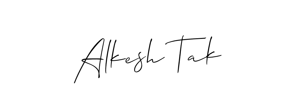 Similarly Allison_Script is the best handwritten signature design. Signature creator online .You can use it as an online autograph creator for name Alkesh Tak. Alkesh Tak signature style 2 images and pictures png