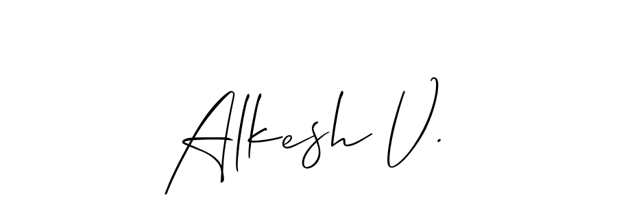 Once you've used our free online signature maker to create your best signature Allison_Script style, it's time to enjoy all of the benefits that Alkesh V. name signing documents. Alkesh V. signature style 2 images and pictures png