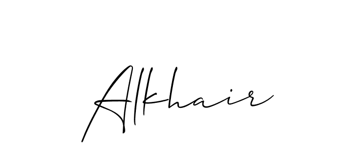 Also You can easily find your signature by using the search form. We will create Alkhair name handwritten signature images for you free of cost using Allison_Script sign style. Alkhair signature style 2 images and pictures png