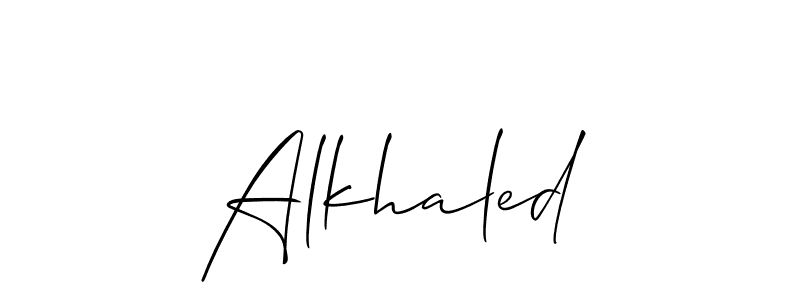 The best way (Allison_Script) to make a short signature is to pick only two or three words in your name. The name Alkhaled include a total of six letters. For converting this name. Alkhaled signature style 2 images and pictures png