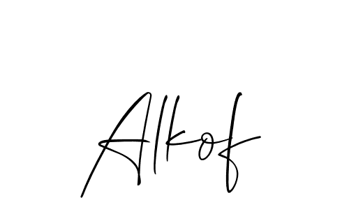 if you are searching for the best signature style for your name Alkof. so please give up your signature search. here we have designed multiple signature styles  using Allison_Script. Alkof signature style 2 images and pictures png